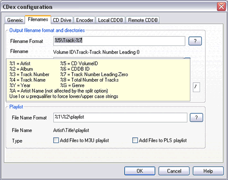 Next, set your target directories for saving files. This depends entirely on how and where you will be using CDex, so I can't help you on this one.