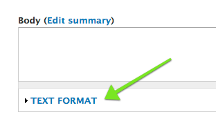 Collapsed text format fieldset